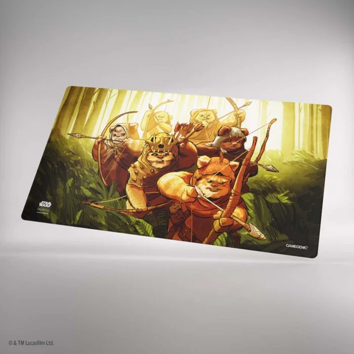 Face Ewok Archers du tapis réversible Gamegenic Star Wars Unlimited représentant les archers Ewoks sur Endor
