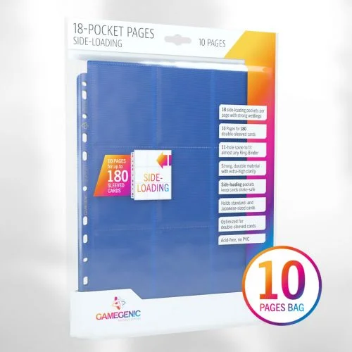 18-POCKET PAGES SIDE-LOADING (10 pages bag) - Blue