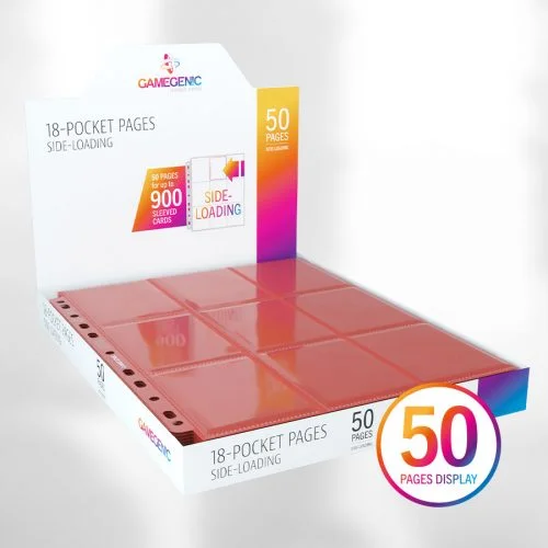 18-POCKET PAGES SIDE-LOADING (50 pages display) - Red