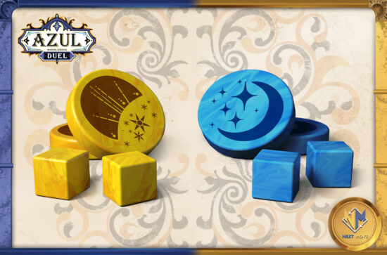 Azul Duel - conjunto de 8 tokens acrílicos perolados
