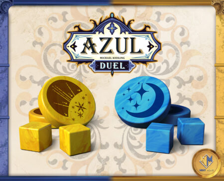 Azul Duel - conjunto de 8 tokens acrílicos perolados