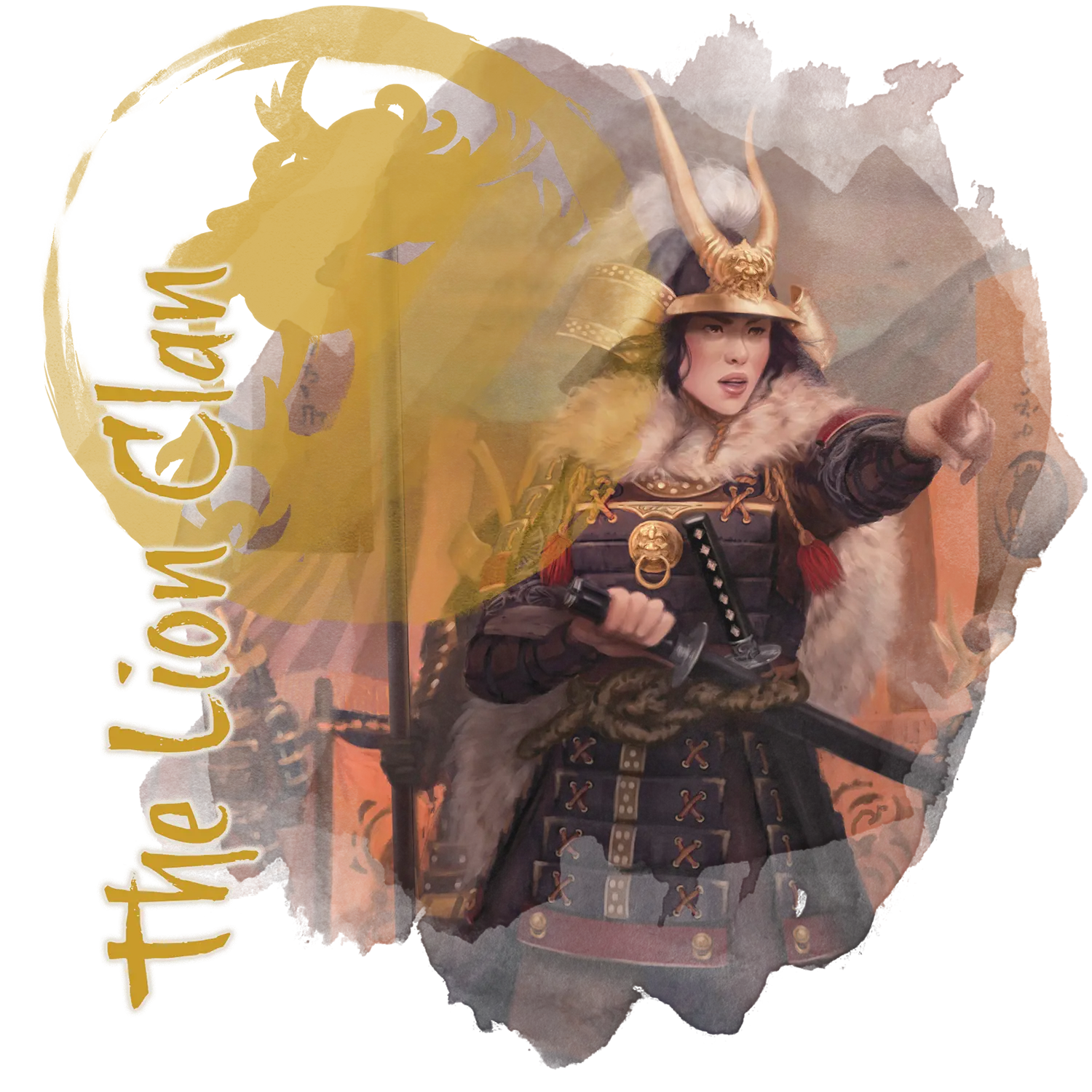 An illustration of the samurai commanders of the Lion Clan.