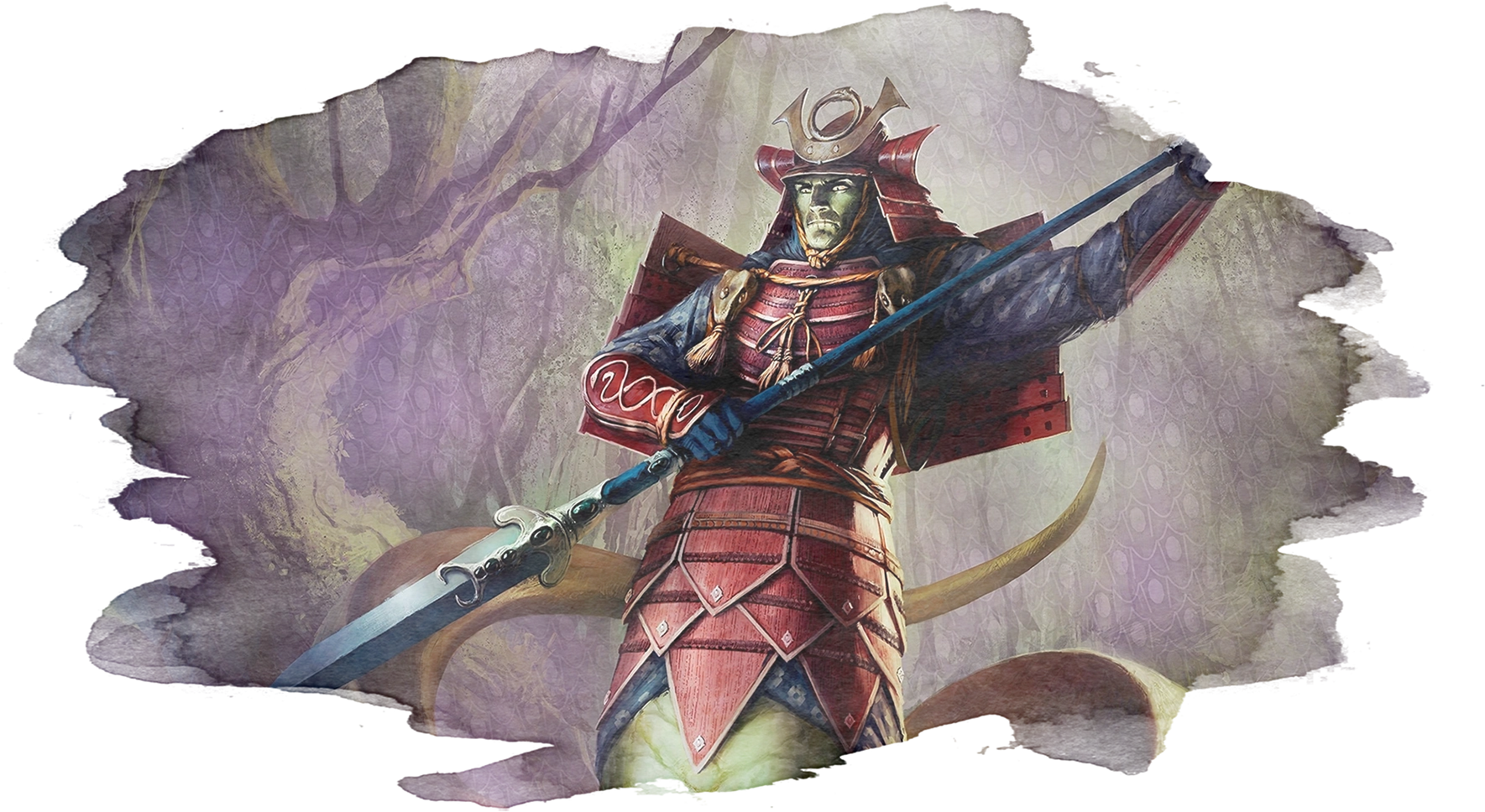 Naga warlord, the Shahadet, armed and in armour.