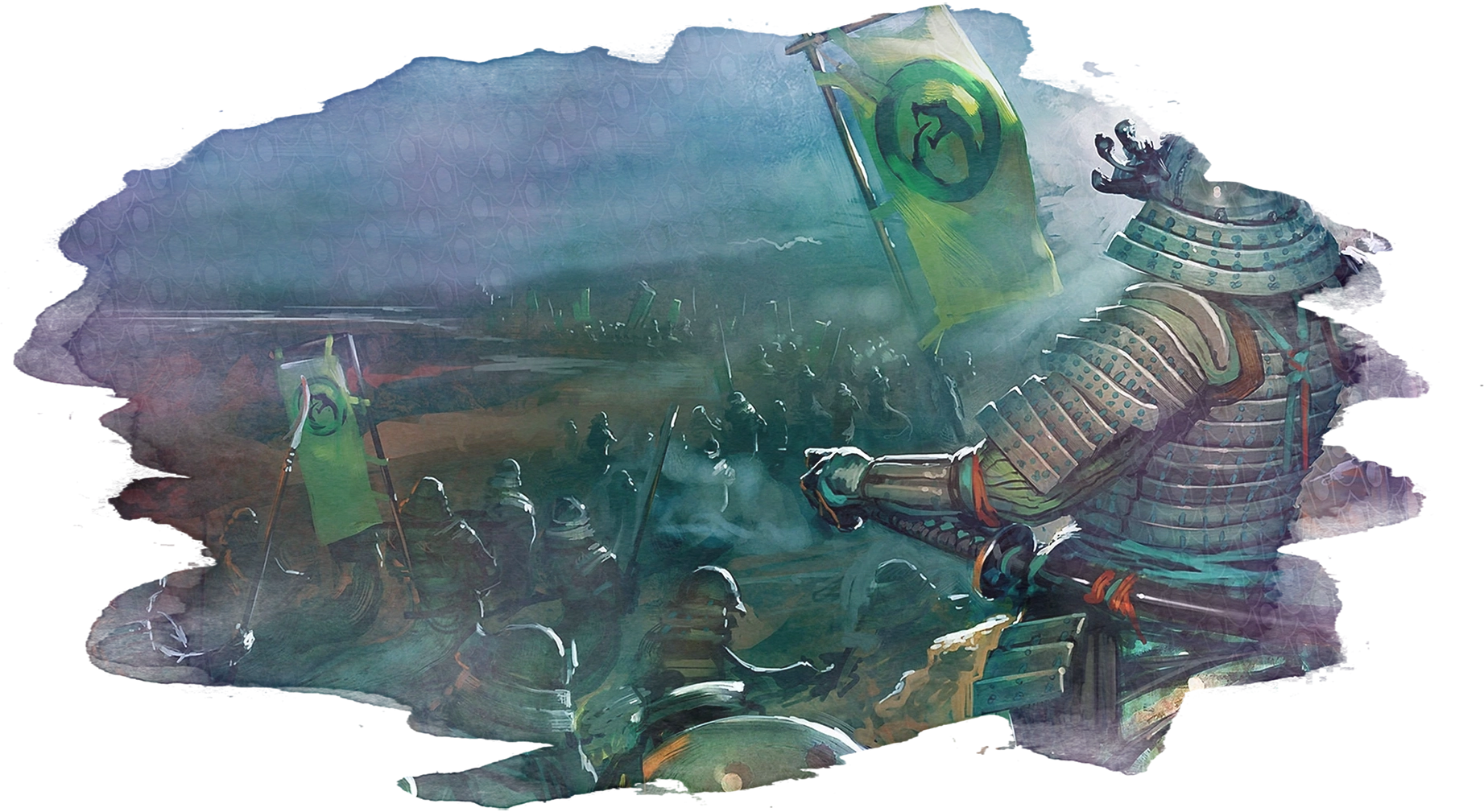 A naga warlord directs their army into battle.