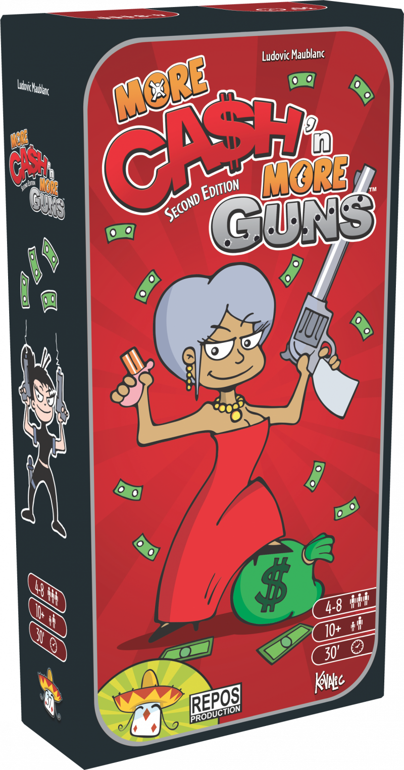 Second Edition Board Game Cash 'N Guns Party Game of Bluff and Gangsters 